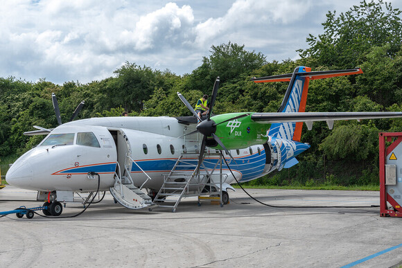 Erste Messungen an einer Turboprop mit synthetischem Kraftstoff